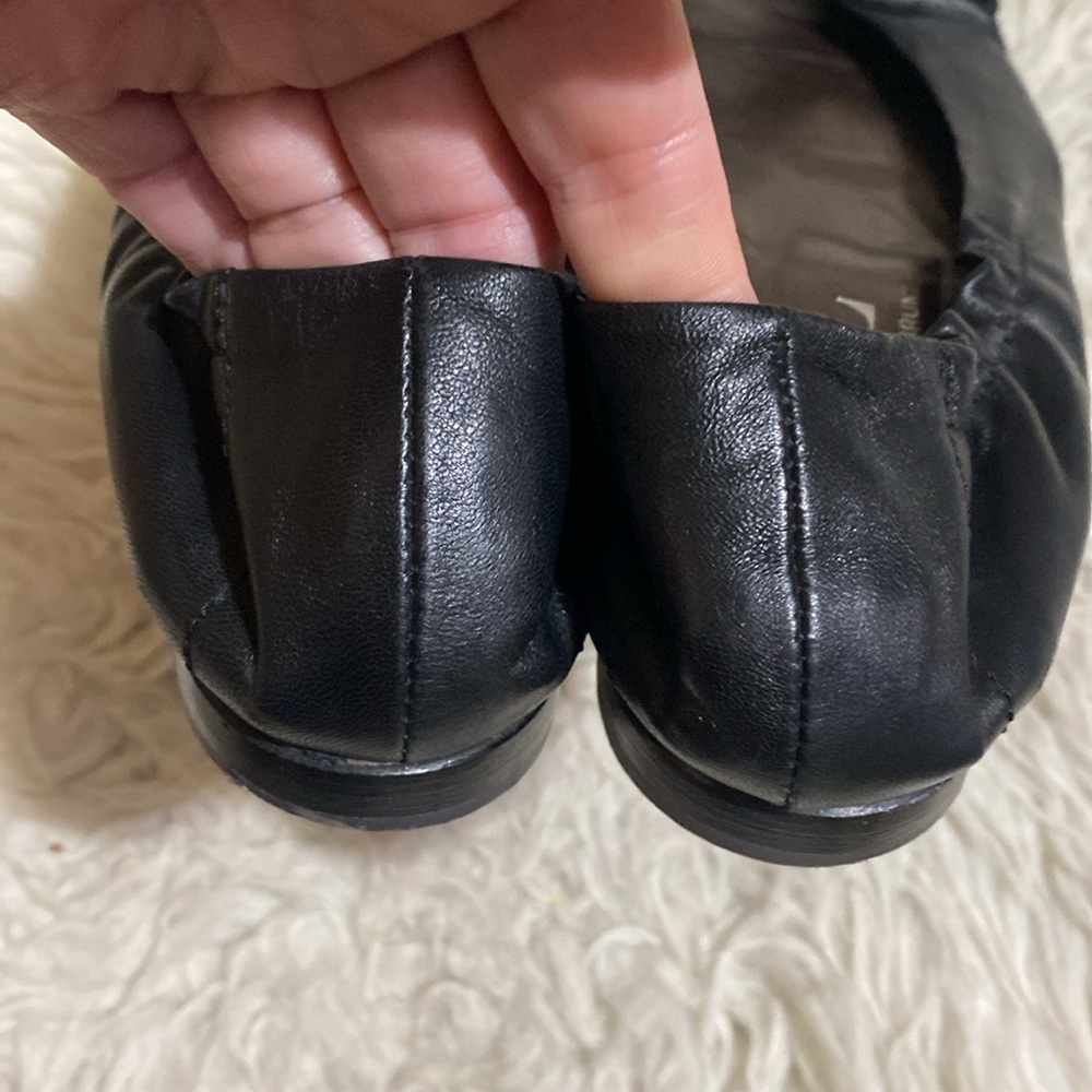 AGL Attilo Giusti Leombruni Peep Toe Leather Ballet Flats Shoes Italy Size 39.5 - Picture 8 of 10